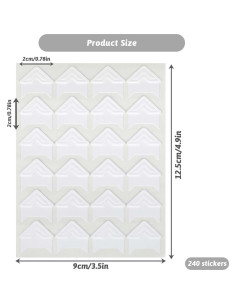 240 Esquinas de Fotos Autoadhesivas Abeillo - 10 Hojas Blancas 2