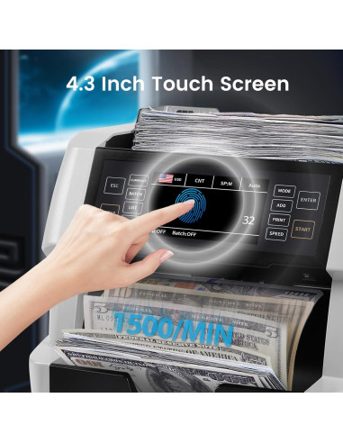 Contadora de Billetes NUCOUN VC-3 Blanca, Multi-Moneda, Detección Falsificaciones