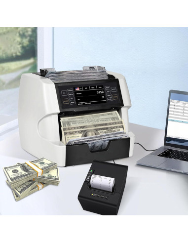 Contadora de Billetes NUCOUN VC-3 Blanca, Multi-Moneda, Detección Falsificaciones