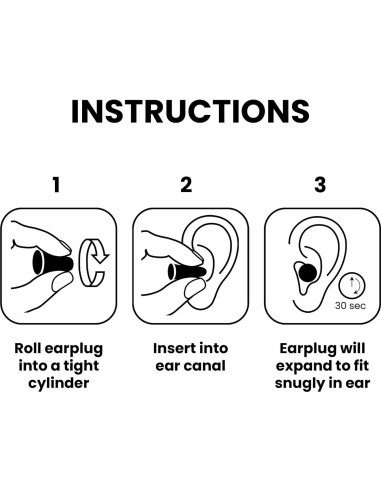 Tapones para Oídos SnoozePlugs Ultra Suaves 60 Pares 33dB