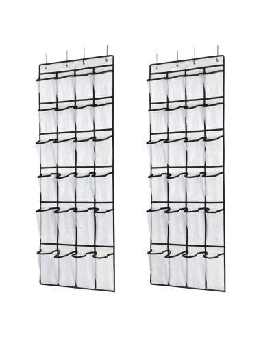 Organizador de Zapatos Colgante SAVERHO 24 Bolsillos Blanco