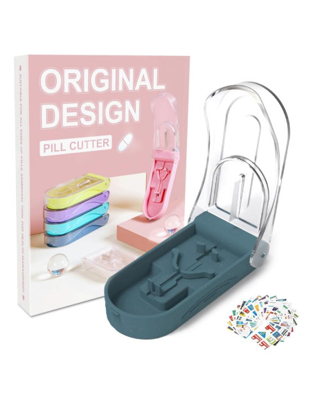 Cortador de Pastillas E ENASUE Gris con Etiquetas Medicamentos Cortador de Pastillas E ENASUE Gris con Etiquetas Medicamentos