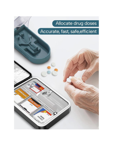 Cortador de Pastillas E ENASUE Gris con Etiquetas Medicamentos