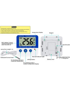 Termómetro Digital de Congelador LXSZRPH - Paquete de 2 2