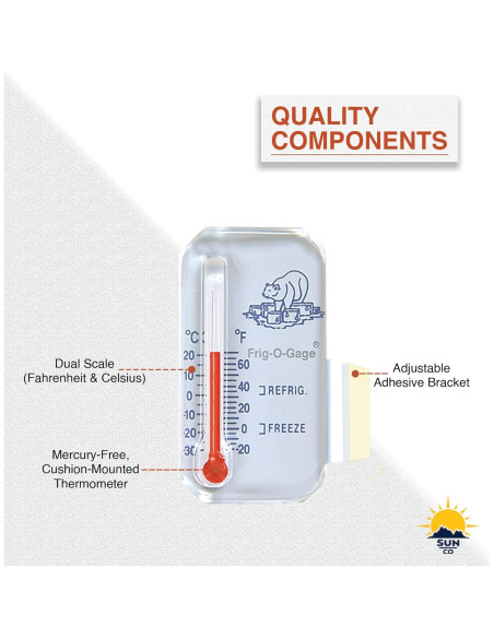 Termómetro Frig-o-Gage Sun Company - Refrigerador y Freezer Termómetro Frig-o-Gage Sun Company - Refrigerador y Freezer
