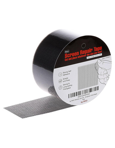 Cinta de Reparación de Pantallas by.RHO 4,57m Negro Fuerte