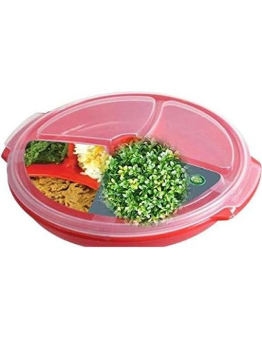 Contenedores de Almacenamiento de Alimentos AMBSS SYS - 3 Platos Divididos con Tapa Ventilada