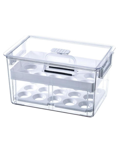 Contenedor de Huevos Apilable NUOBESTY 27.8x18x15.5cm Transparente