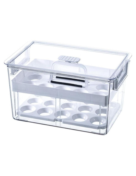 Contenedor de Huevos Apilable NUOBESTY 27.8x18x15.5cm Transparente