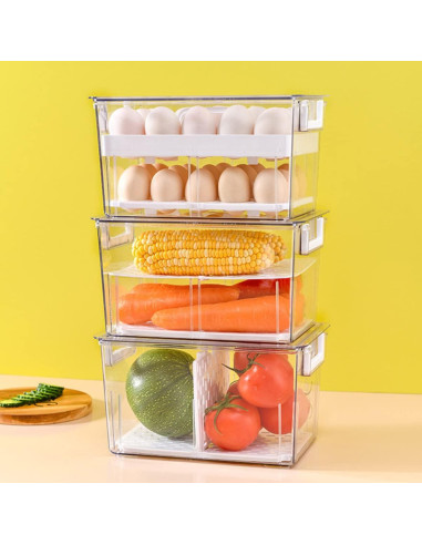 Contenedor de Huevos Apilable NUOBESTY 27.8x18x15.5cm Transparente