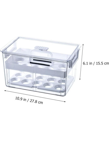 Contenedor de Huevos Apilable NUOBESTY 27.8x18x15.5cm Transparente