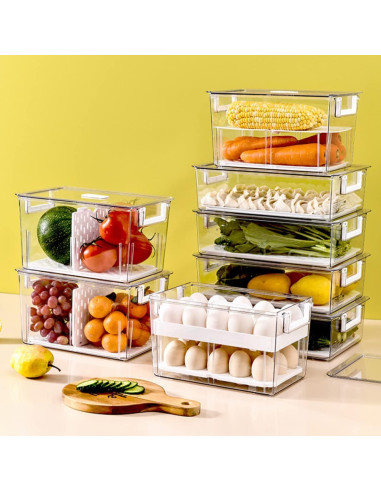 Contenedor de Huevos Apilable NUOBESTY 27.8x18x15.5cm Transparente