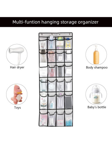 Organizador de Zapatos Colgante SAVERHO 24 Bolsillos Blanco
