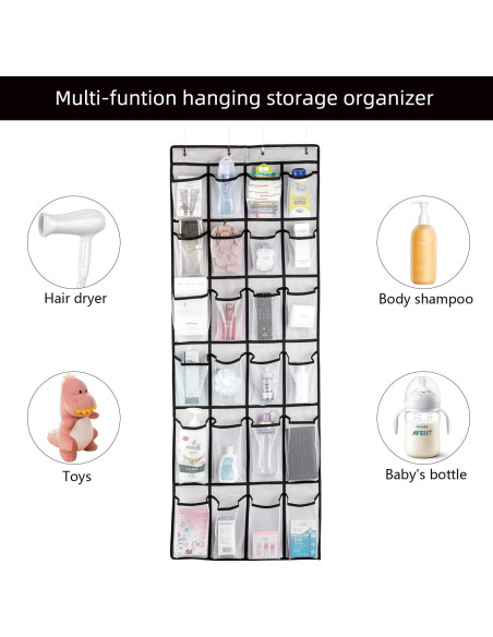Organizador de Zapatos Colgante SAVERHO 24 Bolsillos Blanco Organizador de Zapatos Colgante SAVERHO 24 Bolsillos Blanco