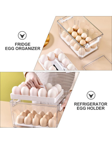 Contenedor de Huevos Apilable NUOBESTY 27.8x18x15.5cm Transparente