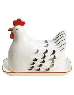 Plato de Mantequilla Cerámica Retro Gallina Colias 0.89kg