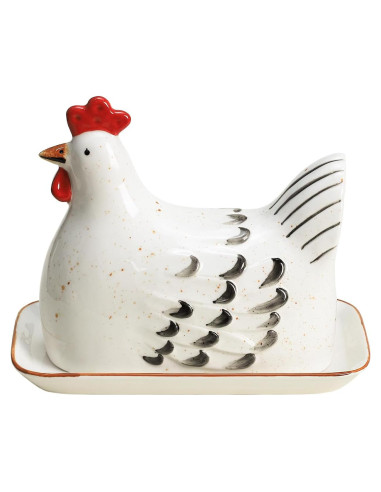 Plato de Mantequilla Cerámica Retro Gallina Colias 0.89kg