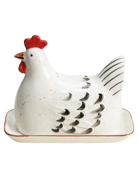Plato de Mantequilla Cerámica Retro Gallina Colias 0.89kg