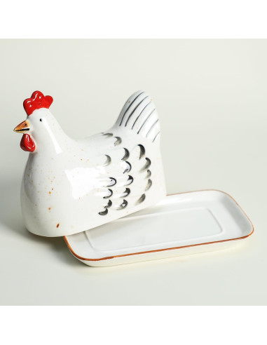 Plato de Mantequilla Cerámica Retro Gallina Colias 0.89kg