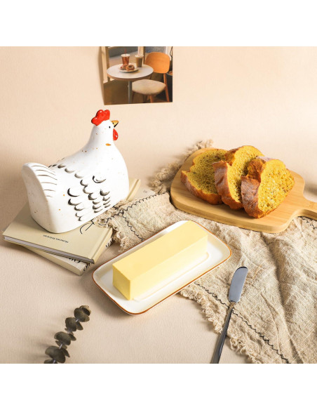 Plato de Mantequilla Cerámica Retro Gallina Colias 0.89kg