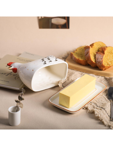 Plato de Mantequilla Cerámica Retro Gallina Colias 0.89kg