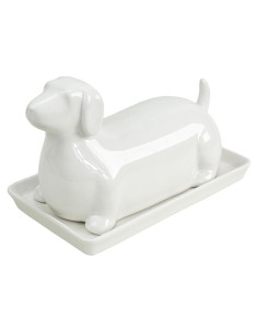 Plato de Mantequilla Cerámico Colias Wing 3D Perro Salchicha