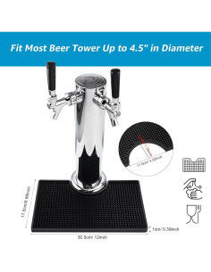 Tapete de Goteo de Cerveza Dbgogo 4.5'' Antideslizante PVC 2