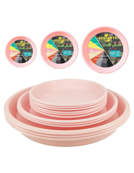 12 Platos de Goteo para Plantas ECOESPTI Rosa 17-27 cm 12 Platos de Goteo para Plantas ECOESPTI Rosa 17-27 cm