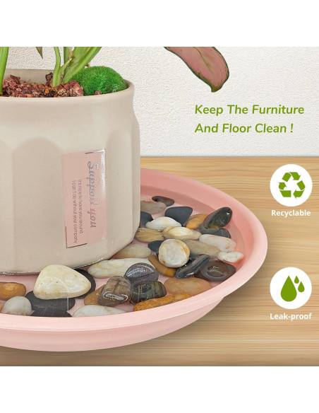 12 Platos de Goteo para Plantas ECOESPTI Rosa 17-27 cm 12 Platos de Goteo para Plantas ECOESPTI Rosa 17-27 cm