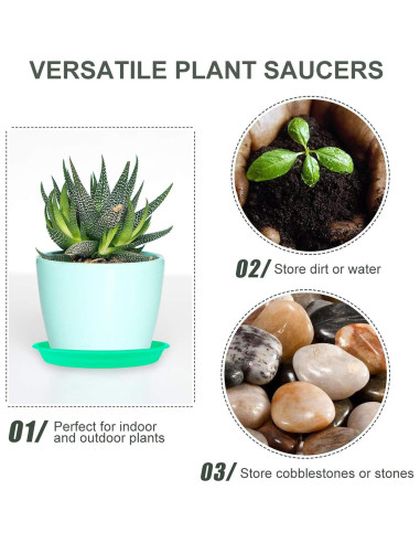 12 Platos de Goteo para Plantas ECOESPTI Rosa 17-27 cm