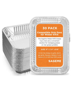 Paquete de 30 bandejas desechables Sageme para parrillas Weber