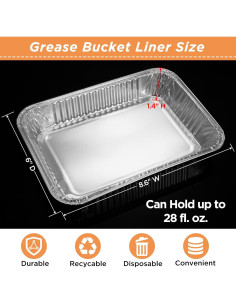 Paquete de 30 bandejas desechables Sageme para parrillas Weber 2