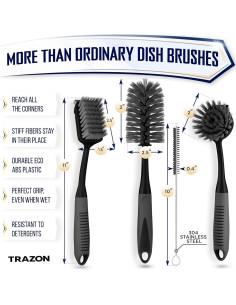 Juego de cepillos de cocina Trazon 4 piezas - limpieza fácil 2