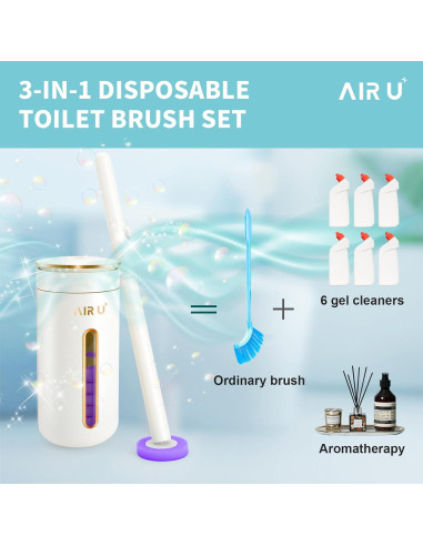 48 Recargas de Cabeza de Cepillo de Inodoro AIR U+ Púrpura