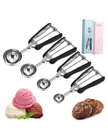 Juego de 4 cucharas para galletas Yinder - Acero inoxidable