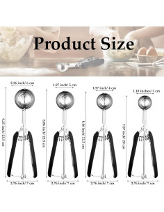 Juego de 4 cucharas para galletas Yinder - Acero inoxidable 2