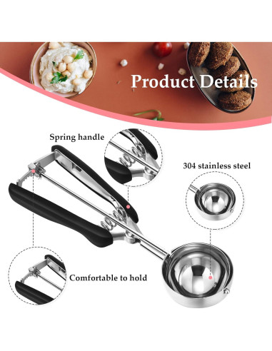 Juego de 4 cucharas para galletas Yinder - Acero inoxidable