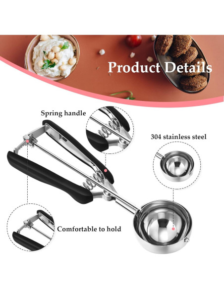 Juego de 4 cucharas para galletas Yinder - Acero inoxidable