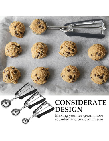 Juego de 4 cucharas para galletas Yinder - Acero inoxidable