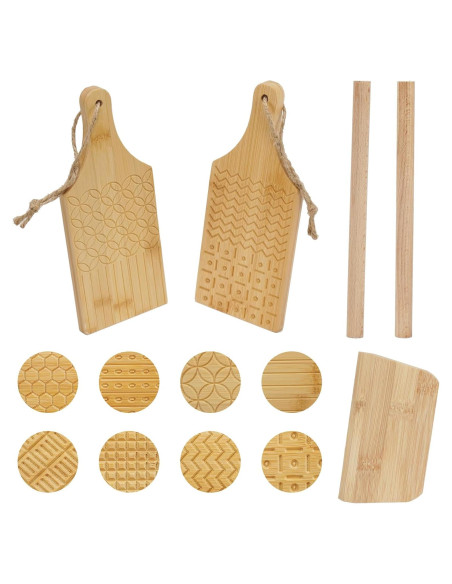 Tabla de Gnocchi KUAOOAUK 4-en-1 con 2 Rodillos y Cortador