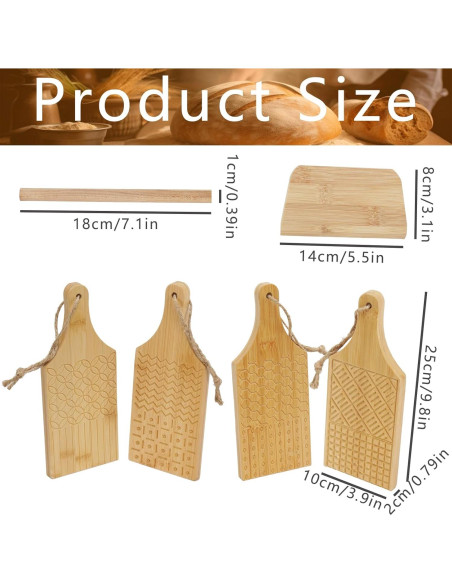 Tabla de Gnocchi KUAOOAUK 4-en-1 con 2 Rodillos y Cortador