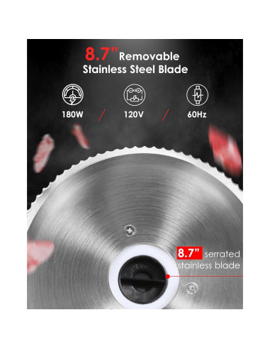 Cortadora de Carne Eléctrica TOOGOOD 8.7" Acero Inoxidable