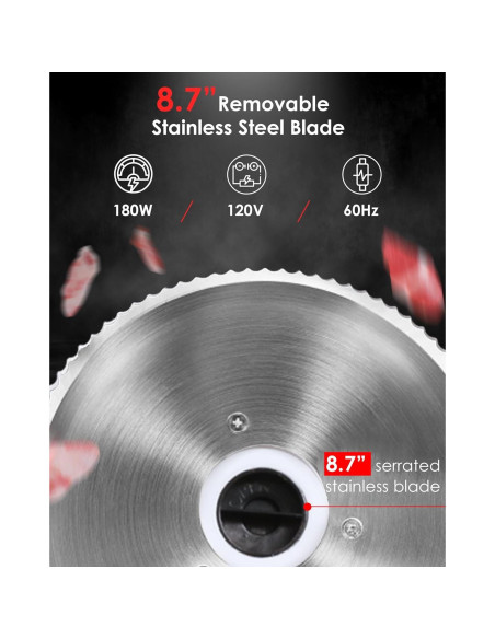 Cortadora de Carne Eléctrica TOOGOOD 8.7" Acero Inoxidable