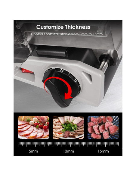 Cortadora de Carne Eléctrica TOOGOOD 8.7" Acero Inoxidable