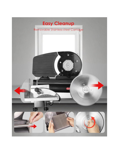 Cortadora de Carne Eléctrica TOOGOOD 8.7" Acero Inoxidable