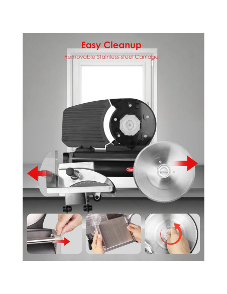 Cortadora de Carne Eléctrica TOOGOOD 8.7" Acero Inoxidable