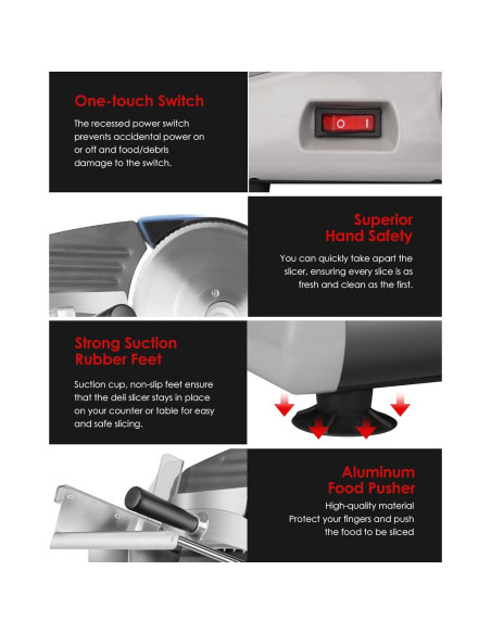 Cortadora de Carne Eléctrica TOOGOOD 8.7" Acero Inoxidable