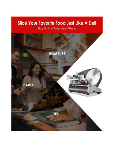 Cortadora de Carne Eléctrica TOOGOOD 8.7" Acero Inoxidable