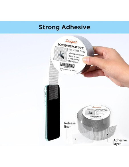 Cinta de Reparación de Pantallas Secopad 2x6m Gris Cinta de Reparación de Pantallas Secopad 2x6m Gris