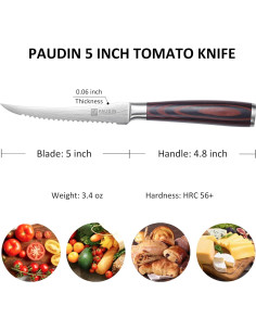 Cuchillo de Tomate PAUDIN 12.7 cm Acero Inoxidable Serrado 2